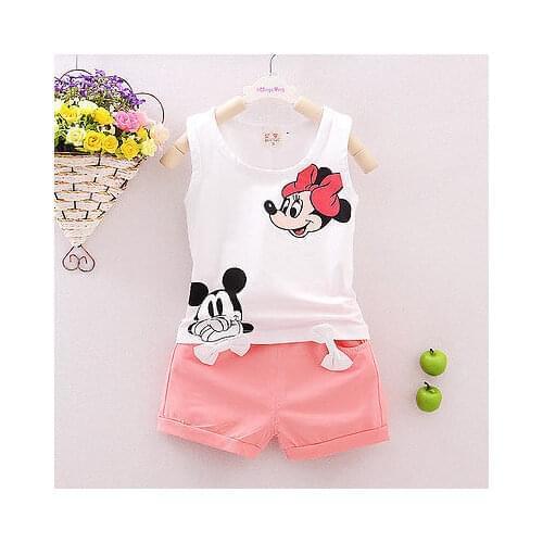 Summer Cute Cartoon 2PCS Kids Baby Girls Floral Vest Top Shorts Pants Set Clothes Girls Clothing Sets