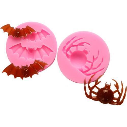 Bat, spider shape silicone mold DIY fondant chocolate, resin, plaster, clay, aroma wax mold, decoration tool
