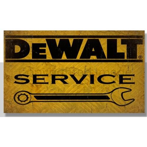 DEWALT TOOLS SERVICE RETRO METAL TIN SIGN POSTER WALL PLAQUE