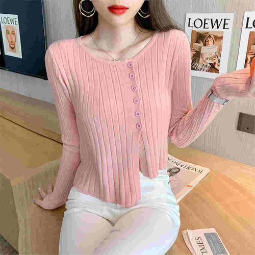 Korean Style Fashion Knitted Sweater Mujer Slim Fit Jumper Women Long Sleeve Designer Pull Femme Knitwear