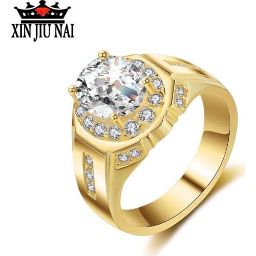 Luxury bold mens egg-shaped foreign trade business simulation diamond ring ghost guy ring plated with gold jewelry