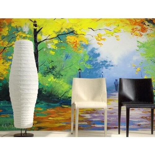 Custom forest landscape 3d mural paintings papel de parede,hotel restaurant living room TV wall bedroom silk wallpaper
