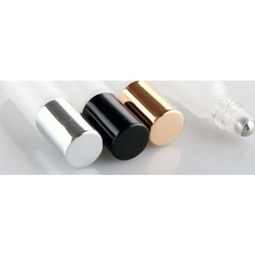 Wholesale 5ML Frosted Glass Essential Oil Bottles Portable Cosmetic Steel Roller Roll-On Bottle
