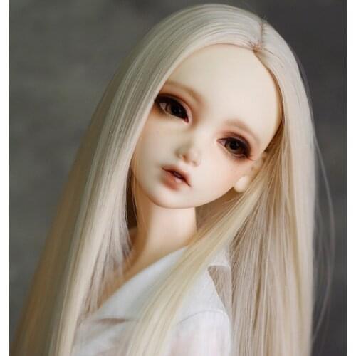 1/3 1/4 1/6 1/8 High Temperature Wire Light Blonde Straight BJD Wig Super For Doll Hair Wig
