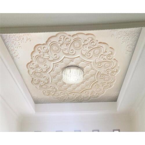Custom Wallpaper Beige Yellow 3d Wallpaper Stereo Stone Carving European Style Ceiling Hanging Background Wall paper