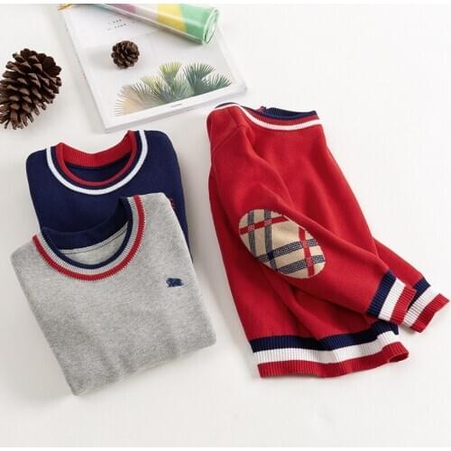Embroidery Pullover Knitting Kids Sweaters Spring Winter Baby Boys Girls Warm Tops Thicken Bottoming Children Clothes High Quali