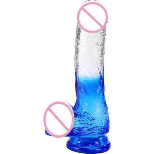 Realistic Dildo With Suction Cup Anal Sex Toys for Women Crystal Big Penis Butt Plug Erotic G-spot Clitoral Stimulation Shop