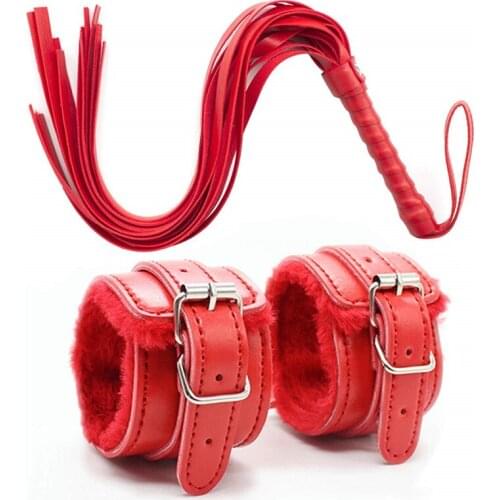 Adjustable PU Leather Plush Ankle Handcuffs For Sex Bdsm Sex Bondage Restraints Slave Adult Games Sex Toys For Woman Couples