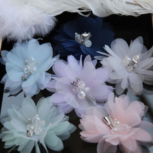 Mesh lace flower beaded sequined patch sequins appliques patches clothes decoration parches bordados para ropa