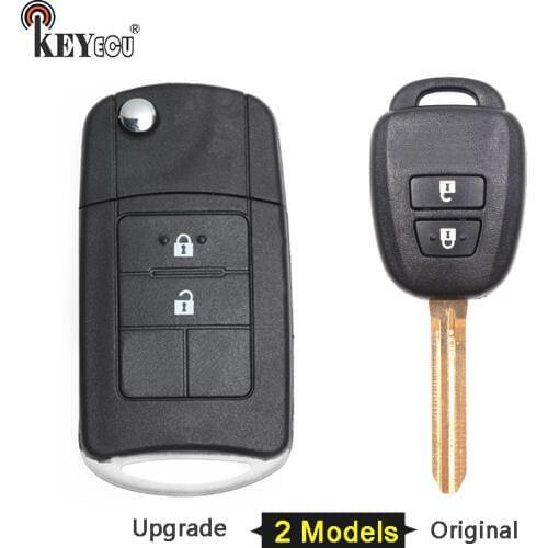 KEYECU for Toyota RAV4 Replacement Original/Modified Flip Remote Car Key Shell Case Fob 2 Button TOY43 Blade