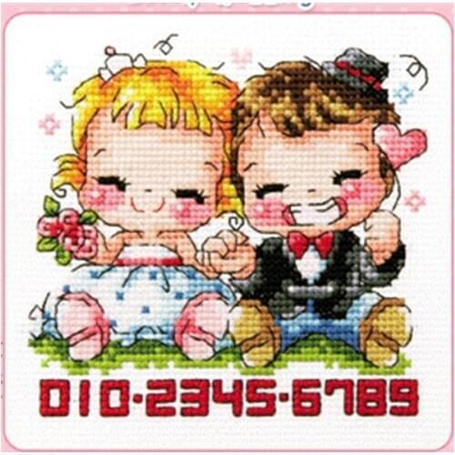 SO466 DIY Mini Cartoon Packages Craft Stich Cross Stitch Cotton Fabric Needlework Embroidery Crafts Counted Cross-Stitching Kits