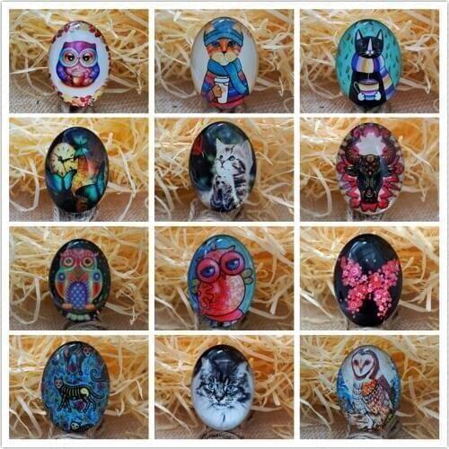 2PCS/lot oval 30MM X 40MM Glass Cabochon for bracelet necklace women earring rings brooch DIY Jewelry hand made supply