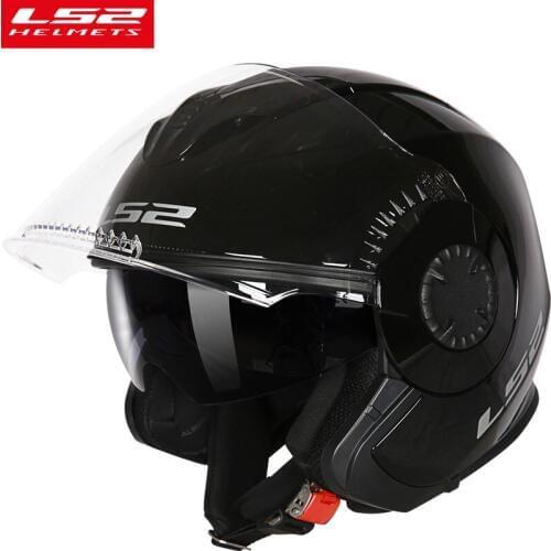 LS2 OF570 Vintage Motorcycle Helmet with Dual Lens Scooter vespa Man Women retro Original capacte ls2 Open Face cascos para moto