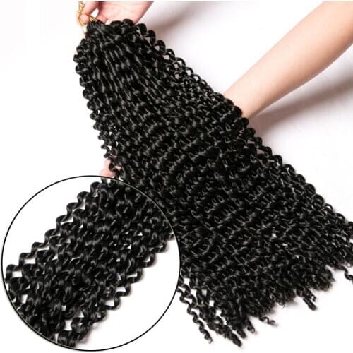 Crochet Braid Synthetic Water Wave hair 18 inch Ombre Braiding Hair Extentions 22 strands/pcs bug,blonde,black braids