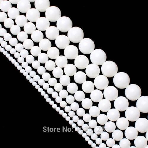 High Quality 4,6,8,10,12,14,16mm Smooth Natural White Shell MOP Round Shape Loose Beads Strand 15" Jewellery Making wj121