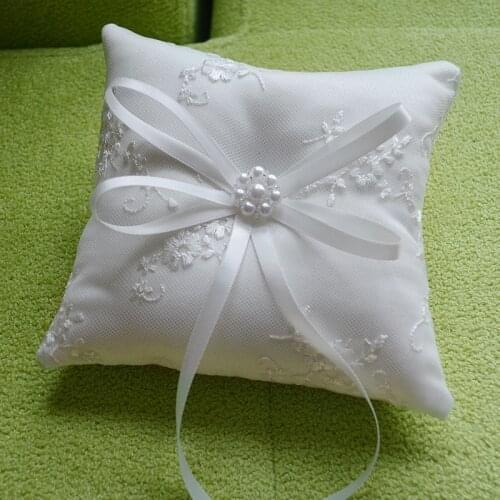 Top quality lace Wedding Ring Pillow bow bride Ring Pillows Cushion Pincushion rings Festive & Party Supplies DIY Decorations