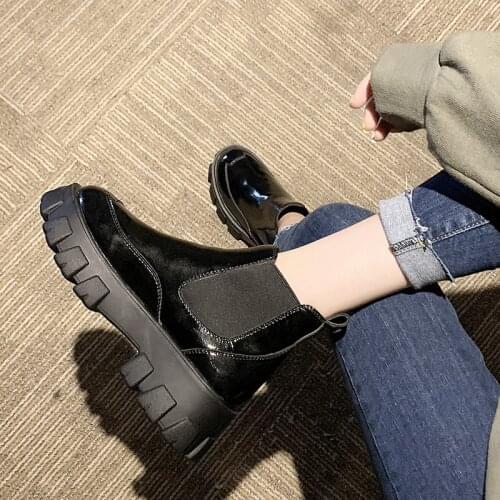 New Fashion Spring Autumn Platform Ankle Boots Women Thick Heel Platform Boots Ladies Worker Boots