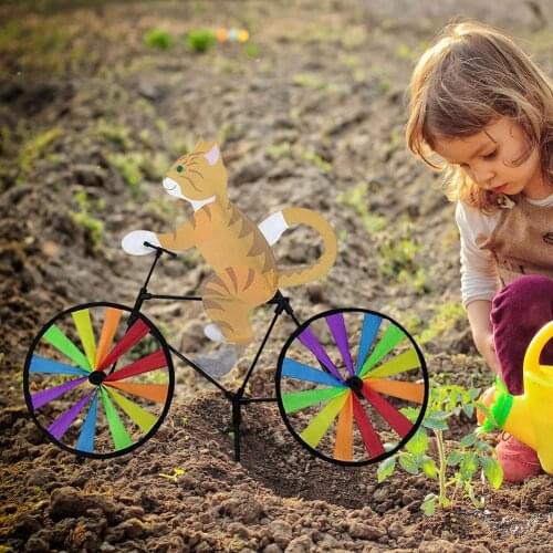 Animal Bike Spinner Yard Art Decoration Garden Decor Wind Spinner Kids Children Toy Boy And Girl Birthday Gift Hoem Decoration