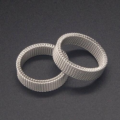 1pcs Stainless Steel Soft Mesh Ring Indulgent Wedding Rings Men and Women High Quality Mesh Rings Jewelry Wholesale Friends Gift