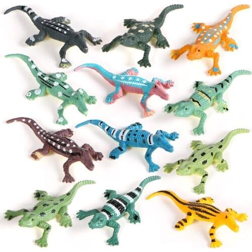 12pcs/lot Wild Animals Figures Figurines toys plastic Simulation Crocodile Cayman Mini Models Zoo Reptile Animal Doll Gift Toys