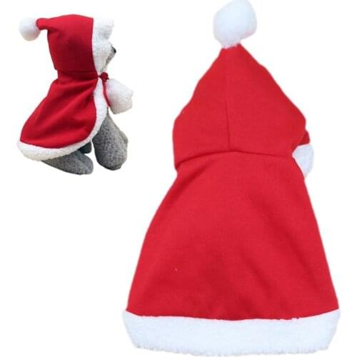 2021 Pet Cat Dog Clothes Warm Christmas Clothes Puppy Santa Red Cloak Cute Kitten Cloak Cats Christmas Pet Costume Home Decor