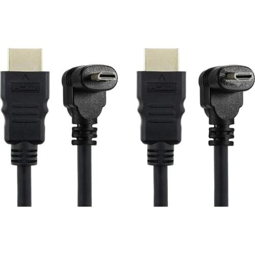 30cm Micro-HDMI Right Angle Male to HDMI Male (90 Degrees) - Supports 4k