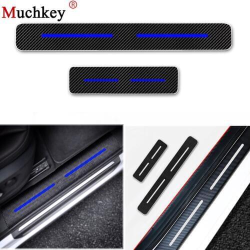 4Pcs Car-Styling For Kia Optima 2011 To 2017 Car Door Sill Protectors Door Step Plate Stickers 4D Carbon Fiber Vinyl Sticker