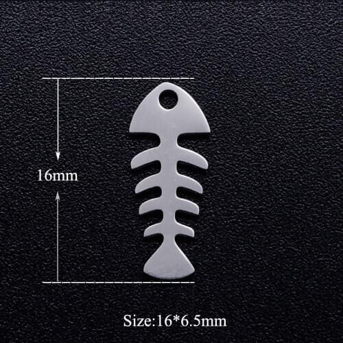 5pcs/lot Fish Bone Stainless Steel DIY Charms Wholesale Jewelry Making Charm Jewelry Finding Supplies Factory Sale Never Tarnish