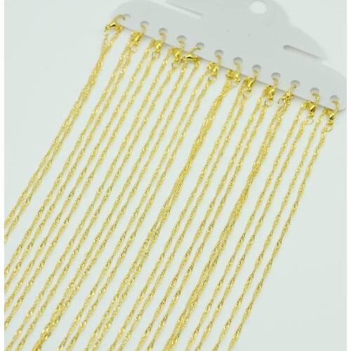 DIY Jewelry Accessories 42cm Water Wave Chain Lobster Clasp Water Wave Chain Handmade Pendant Chain 12pcs/Pack C