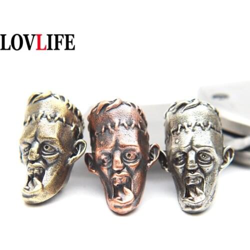 Abnormal Surgeon Brass Knife Lanyard Paracord Bead Punk Creative Copper Keychain Pendant Jewelry DIY EDC Umbrella Rope Drunkard