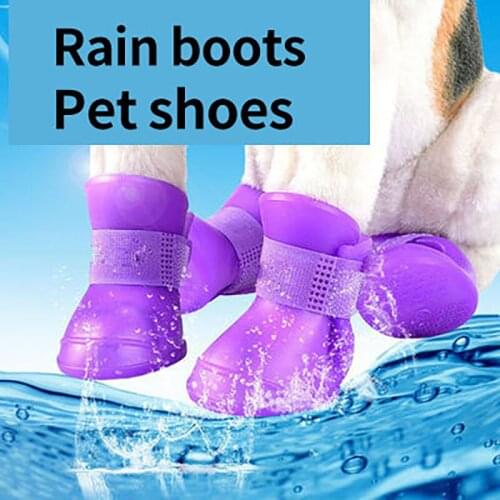 Things For York Dogs Shoes Pets Rain Boots Cat Four Seasons Anti-Muddy Water 4 Sticks/Set Protection Foot Accessories Products