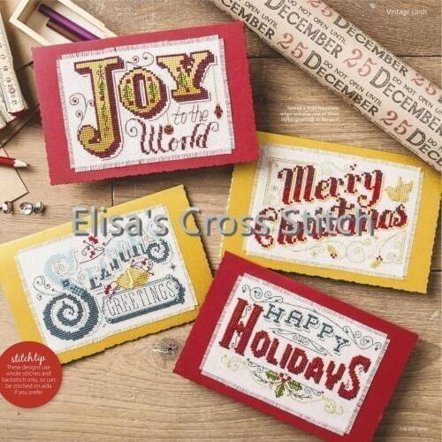 CD52 14ct DIY Invitation Greeting Card Art Popular Full Set CrossStitch Greeting Card Cake Birthday Christmas Gift Joy Homefun