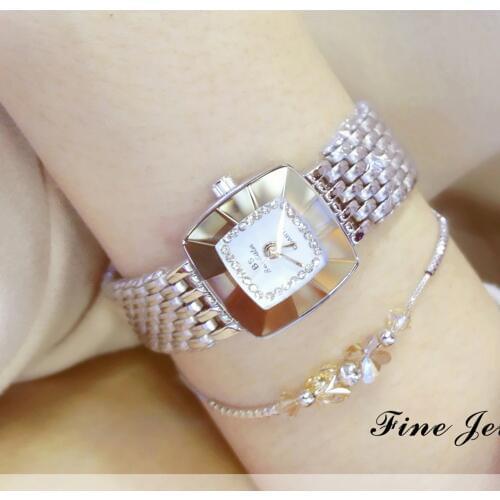 2019 Luxury Brand lady Crystal Watch Women Dress Watch Fashion Gold Quartz Watches Female Stainless Steel Wristwatches Clock