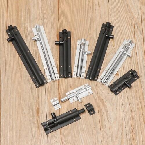 2/3/4/5/6/8inch Black Silver Barrel Bolt Aluminum Alloy Door Latch Hardware for Gate Safety Door Bolt Latch Lock Home Hardware