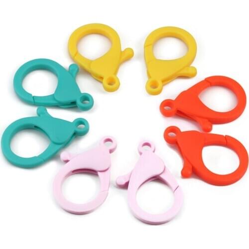 Colorful Plastic Lobster Clasps Key Chain Key Ring Lamp Shape Buckle Snap Hook For DIY Jewelry Making Findings Wholesale