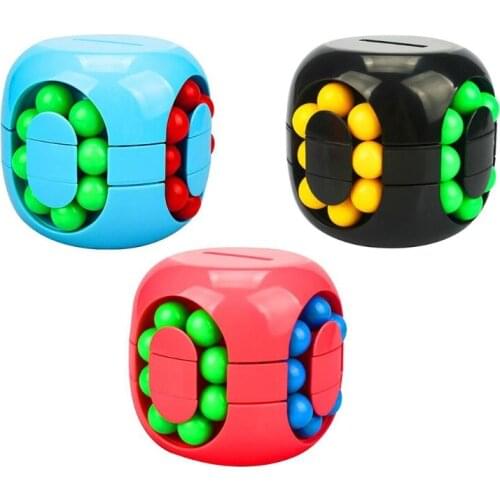 D7WF Rotary Finger Spinner Piggy Bank Orbiting Bean Cube Kid’s Party Favor Set Pressure Relief Anxiety Gyro for Adults ADD