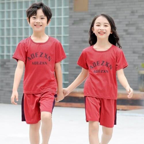 Kids Boys Clothes 2Pcs/sets Baby Mesh T-Shirt Shorts Suits Summer Children Kids Basketball Tracksuits Girls Casual Clothing Set