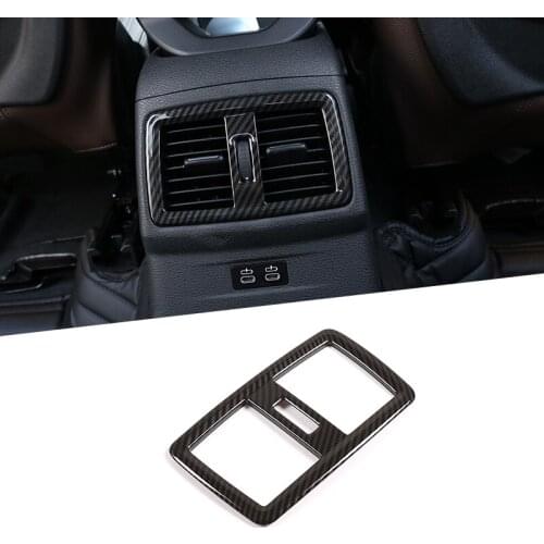 For BMW X1 F48 2016-2019 Carbon Fiber ABS Rear Row Air Conditioning Vent Frame Trim Accessories
