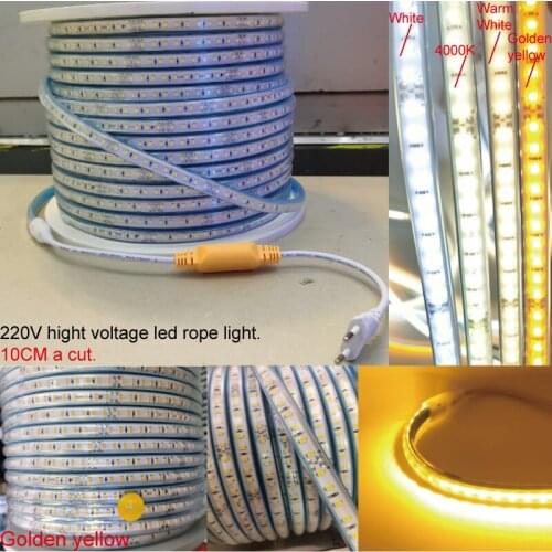 10cm cut Outdoor&Indoor LED Lighting Flex LED Neon Light SMD 2835 120leds/m LED Neon Strip rope Light Waterproof 220V power plug