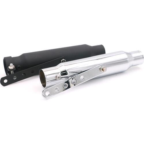 Black/Chrome 12" Shorty Exhaust Muffler Pipe Silencer For Harley Cafe Racer Old School Bobber Touring Dirt bike Motorcycle