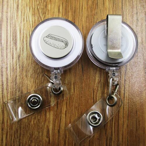 Hotdog ID Badge Reel gift for him/her friend family retractable recoil id badge holder work fun