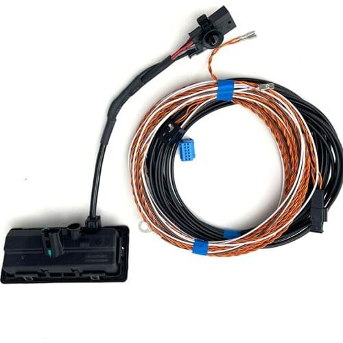 Rear view luggage handle camera with wiring harness for MQB Tiguan For Atlas 5NG 827 566 D 5NG827566D