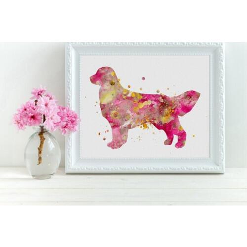 Golden Retriever Print Watercolor Dog Poster Nursery Wall Art Canvas Painting Pictures Pet Lover Gift Baby Room Wall Decoration