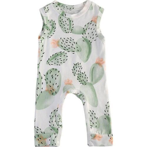 2019 Newborn Baby Boys Girls Romper Cactus Print Sleeveless Jumpsuit Outfits Clothes Summer Lovely Gifts Costume Casual New Hot
