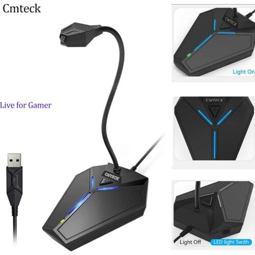 USB Computer Microphone, Plug &Play Desktop Omnidirectional Condenser PC Laptop Mic,Mute Button with LED Indicator