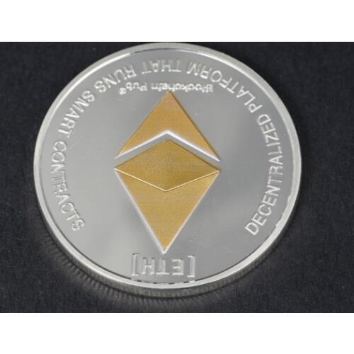 Gold/Silver Ethereum Coin Replica Art Collection Gift Physical Metal Antique Imitation Non-currency Copy Coins Collectibles