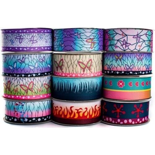 10yards Different Size Hot Japan Anime cartoon Kimetsu No Yaiba Printed Grosgrain Ribbon