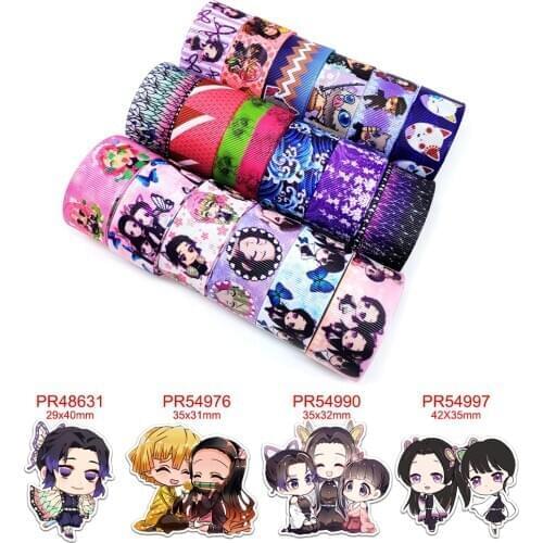 Cartoon characters printed grosgrain ribbon 43341