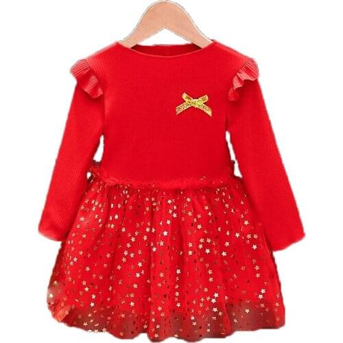 Sequins Lace Knitted Sweaters Dresses 2021 Baby Wear Clothes Girls Clothing Sets Children Tutu Dress Child Clothing Kids Costume