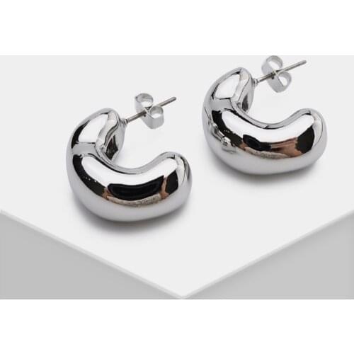 Amorita Boutique Trendy Gold Mental Earrings Simple Hoop Earrings For Women Girl GIft